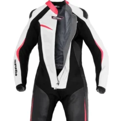 Tuta Donna Intera In Pelle Spidi Track Lady Perforated Pro Nero Fucsia