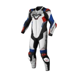 Tuta Intera In Pelle Macna Armadyl Bianco Rosso