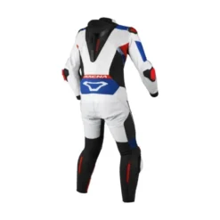 Tuta Intera In Pelle Macna Armadyl Bianco Rosso