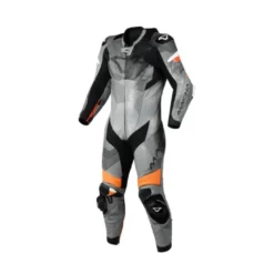 Tuta Intera In Pelle Macna Ignite Grigio Nero Arancione