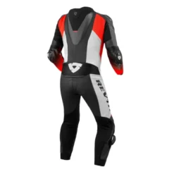Tuta Intera In Pelle Revit Control Nero Neon Rosso