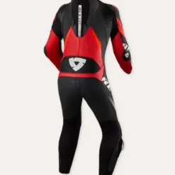 Tuta Intera In Pelle Revit Hyperspeed 3 Nero Neon Rosso