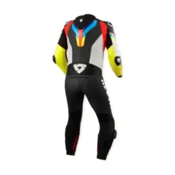 Tuta Intera In Pelle Revit Quantum 3 Grigio Chiaro Neon Giallo