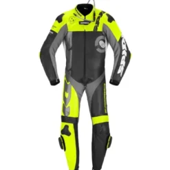 Tuta Intera In Pelle Spidi Dp-Progressive Perforated Pro Nero Giallo Fluo