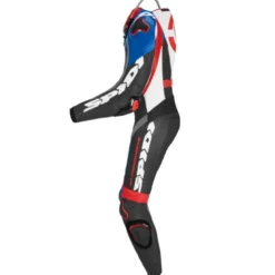 Tuta Intera In Pelle Spidi Dp-Progressive Perforated Pro Nero Rosso Blu