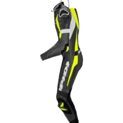 Tuta Intera In Pelle Spidi Sport Warrior Perforated Pro Nero Giallo Fluo