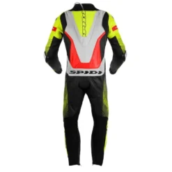 Tuta Intera In Pelle Spidi Supersonic Perforated Pro Nero Giallo Fluo