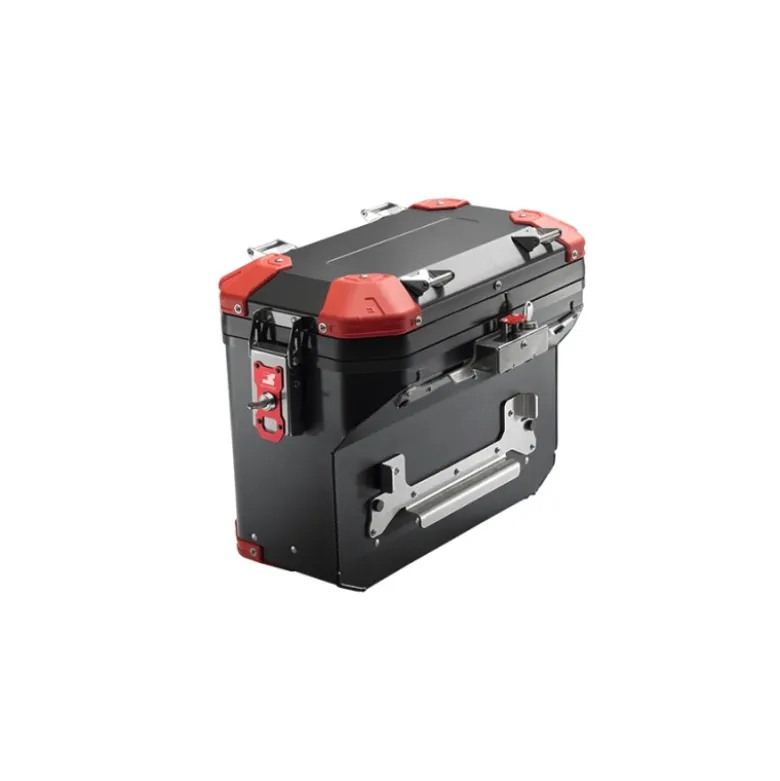 Valigia Laterale Scaricata MyTech Model-x 32 Litri Nero Angolari Rossi