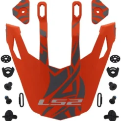 Visiera Spoiler Ls2 Per Casco Pioneer MX702 Arancione Opaco